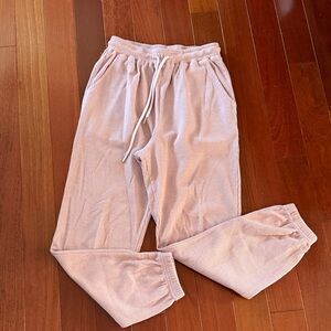 Casual Ribbed Lounge Pants in Light Pink